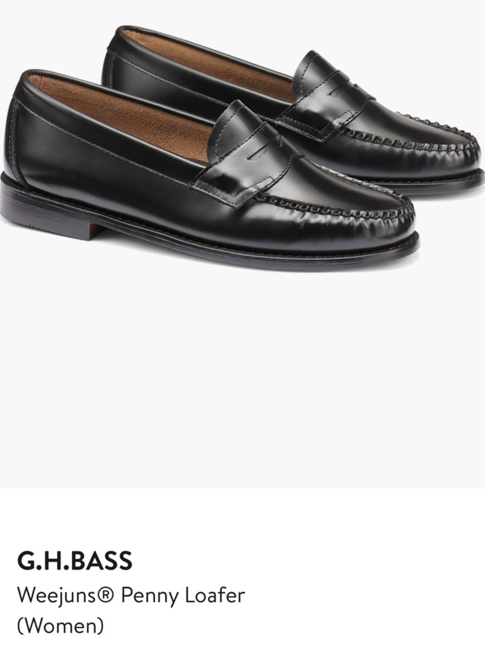 G H BASS WHITNEY Black Penny Loafers